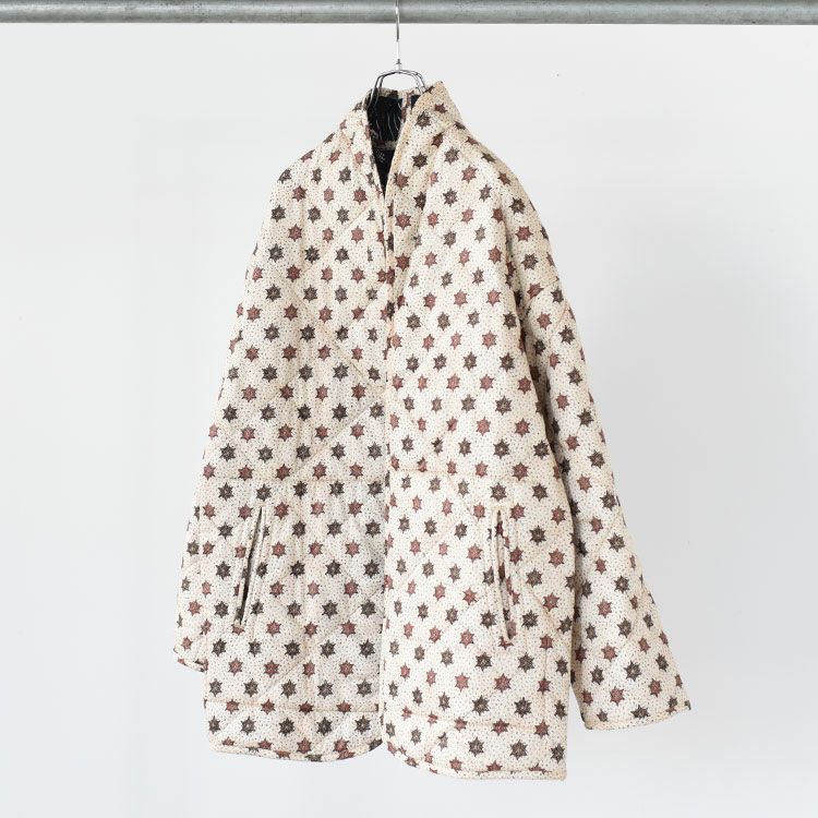 pattern no collar quilt jacket パターンノーカラーキルティングジャケット