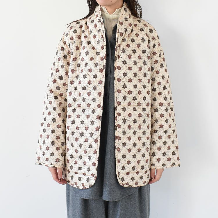 pattern no collar quilt jacket パターンノーカラーキルティングジャケット