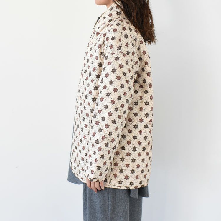 pattern no collar quilt jacket パターンノーカラーキルティングジャケット