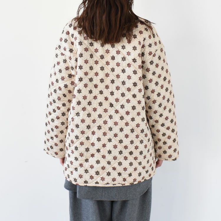 pattern no collar quilt jacket パターンノーカラーキルティングジャケット