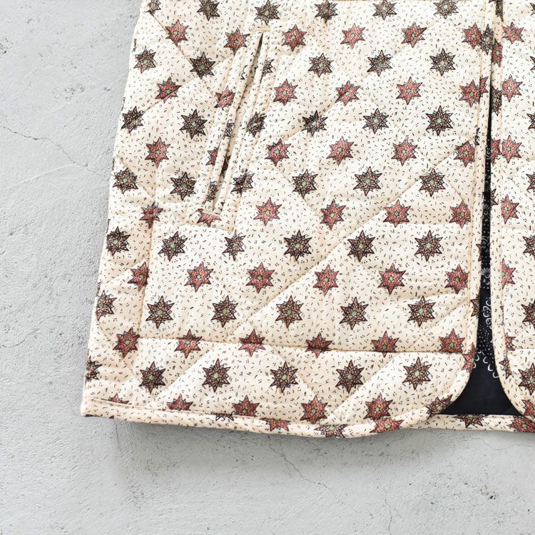 pattern no collar quilt jacket パターンノーカラーキルティングジャケット