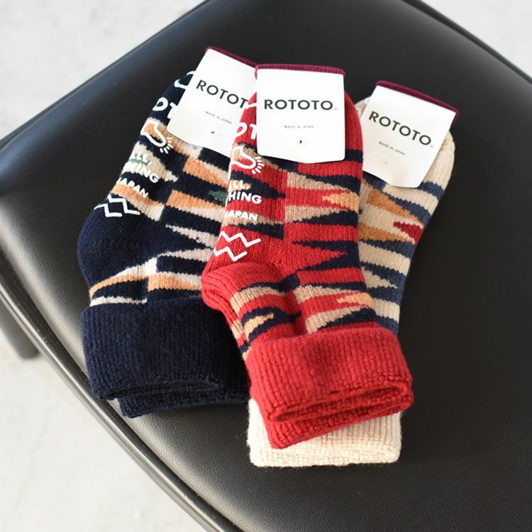 MERINO LAMBS WOOL ROOM SOCKS ”NATIVE”メリノラムウール ルームソックス "ネイティブ"