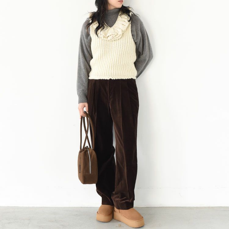 hand knit ruffle vest ハンドニット ラッフルベスト