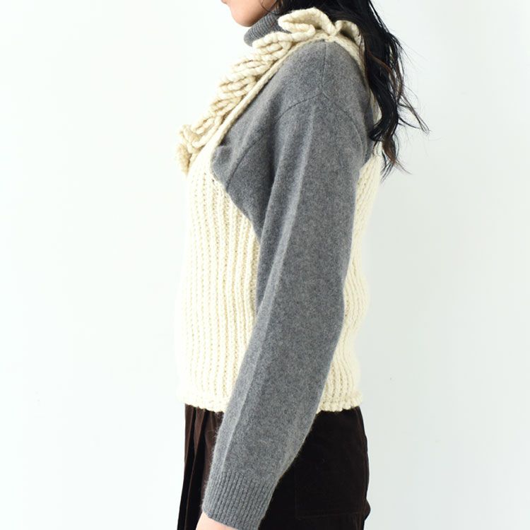 hand knit ruffle vest ハンドニット ラッフルベスト