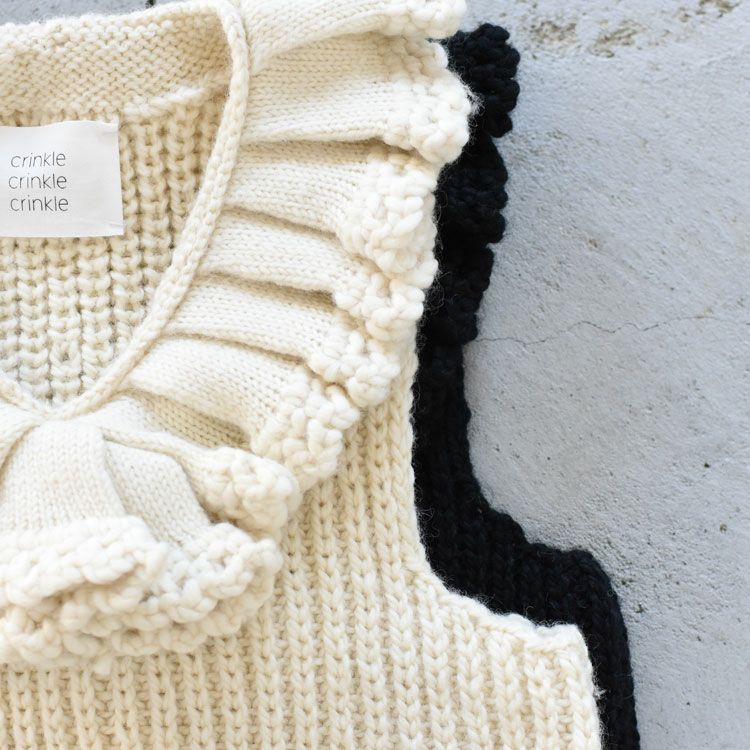 hand knit ruffle vest ハンドニット ラッフルベスト