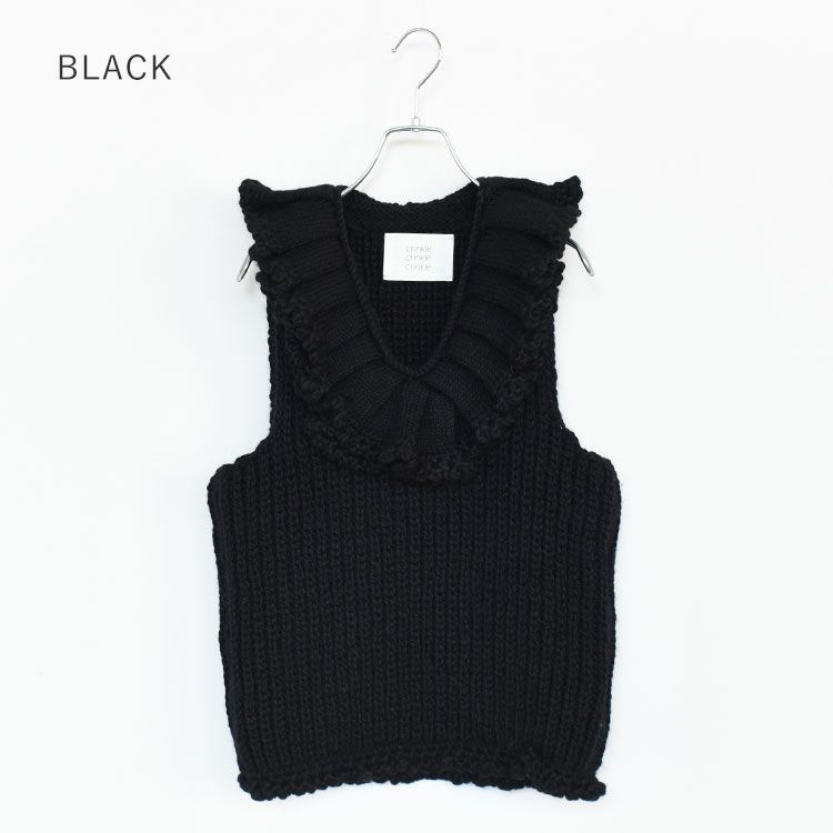 hand knit ruffle vest ハンドニット ラッフルベスト
