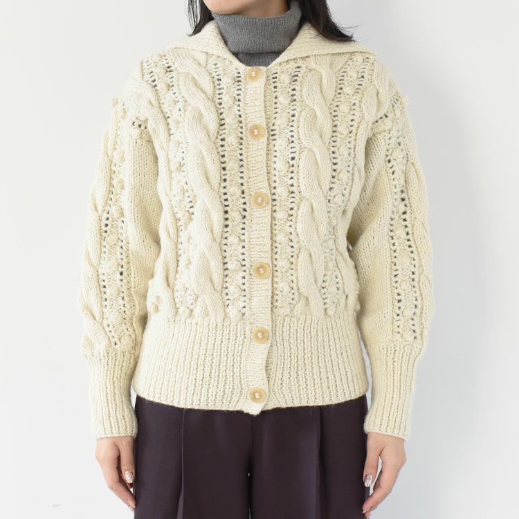 popcorn hand knit cardigan ポップコーン ハンドニットカーディガン