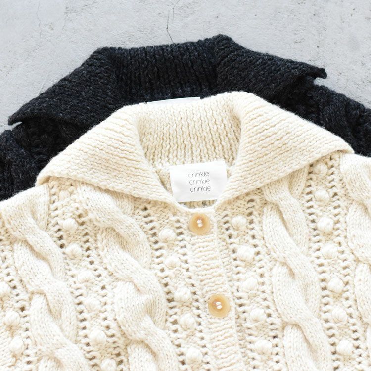 popcorn hand knit cardigan ポップコーン ハンドニットカーディガン
