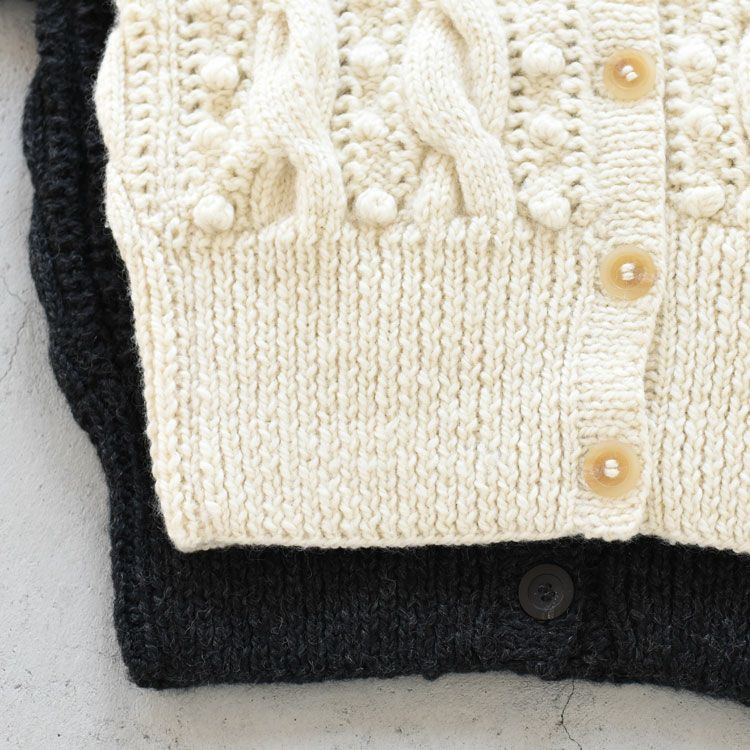 popcorn hand knit cardigan ポップコーン ハンドニットカーディガン