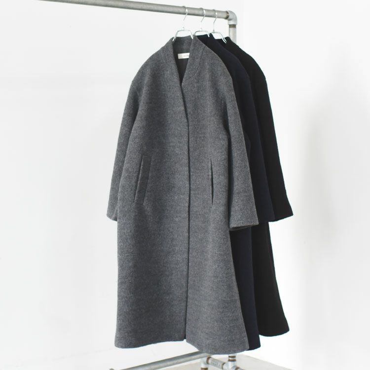Collarless Cocoon Coat カラーレス コクーンコート