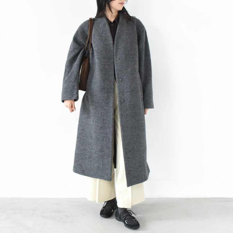 Collarless Cocoon Coat カラーレス コクーンコート