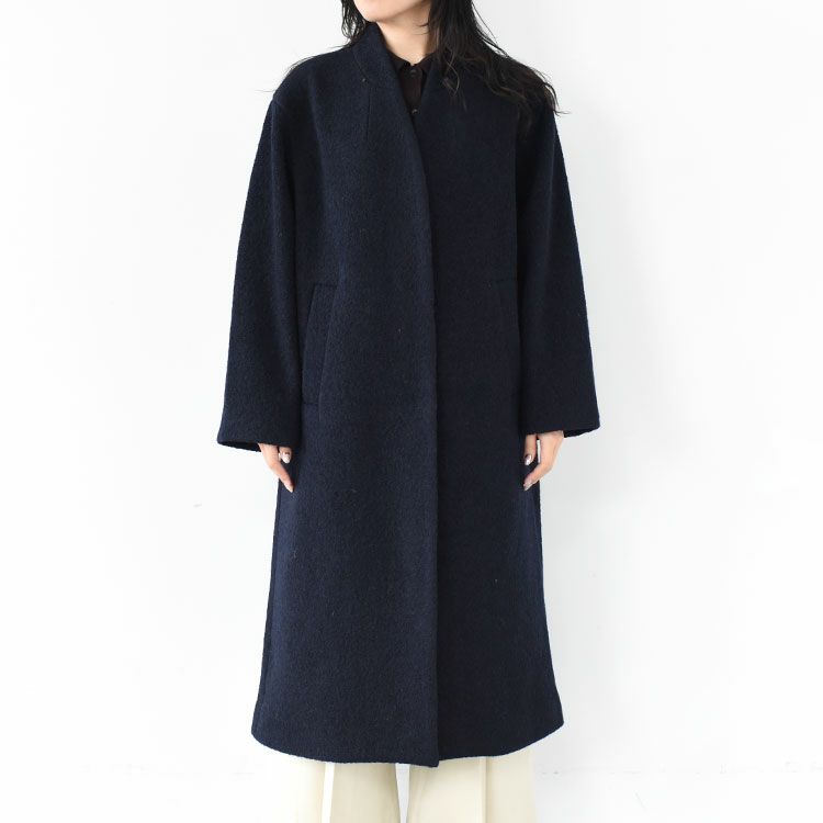 Collarless Cocoon Coat カラーレス コクーンコート