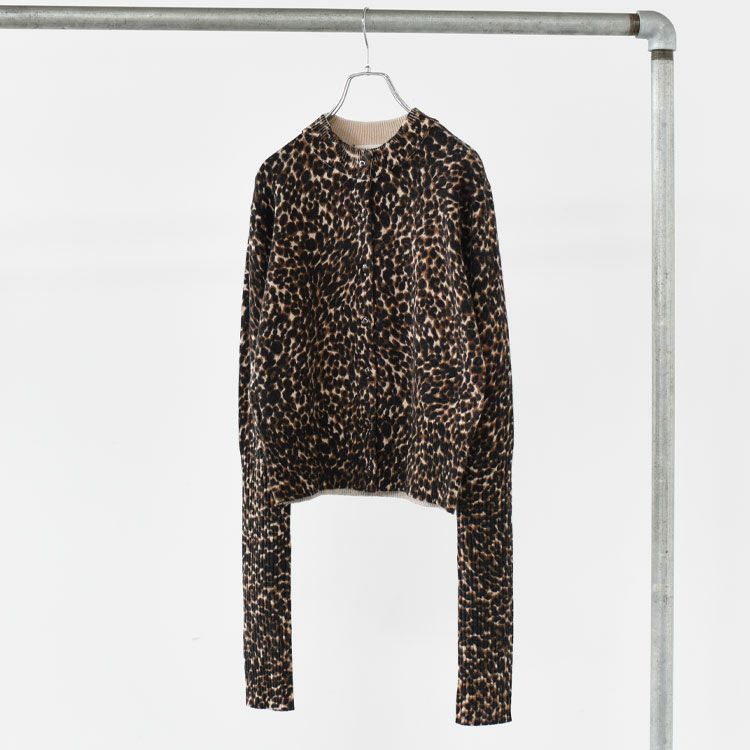 LEOPARD LONG RIB KNIT CARDIGAN レオパード ロングリブカーディガン