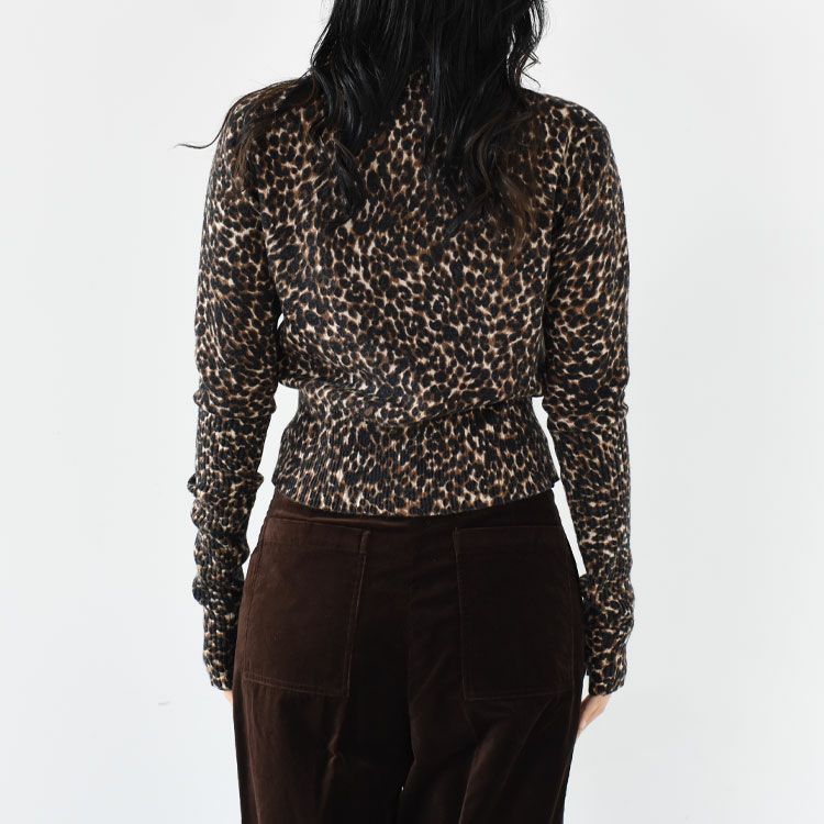 LEOPARD LONG RIB KNIT CARDIGAN レオパード ロングリブカーディガン
