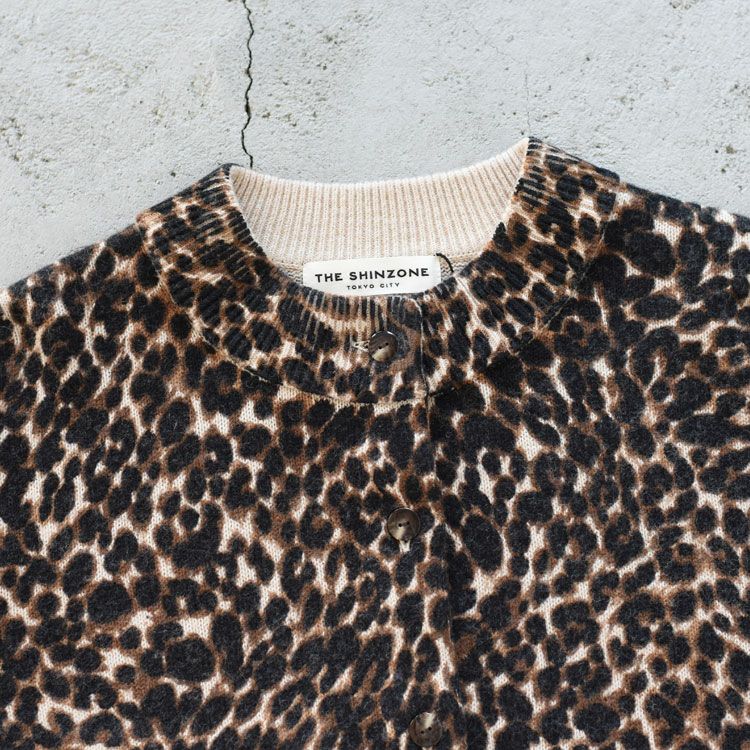 LEOPARD LONG RIB KNIT CARDIGAN レオパード ロングリブカーディガン