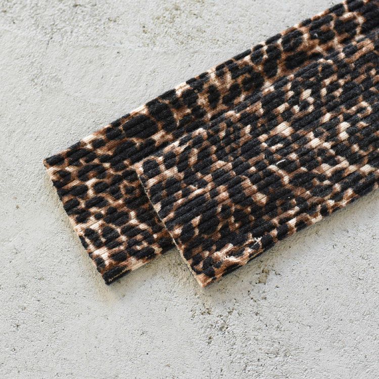 LEOPARD LONG RIB KNIT CARDIGAN レオパード ロングリブカーディガン