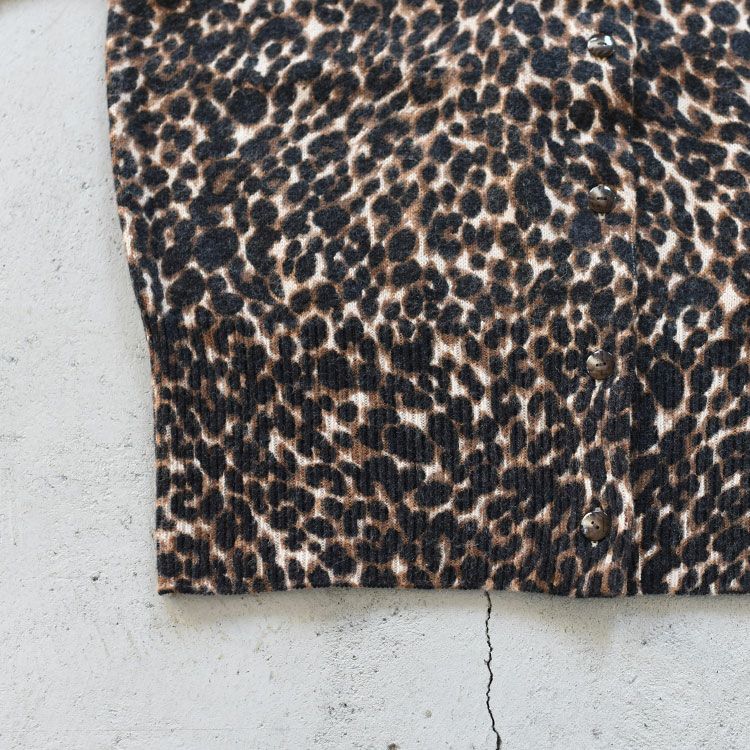 LEOPARD LONG RIB KNIT CARDIGAN レオパード ロングリブカーディガン