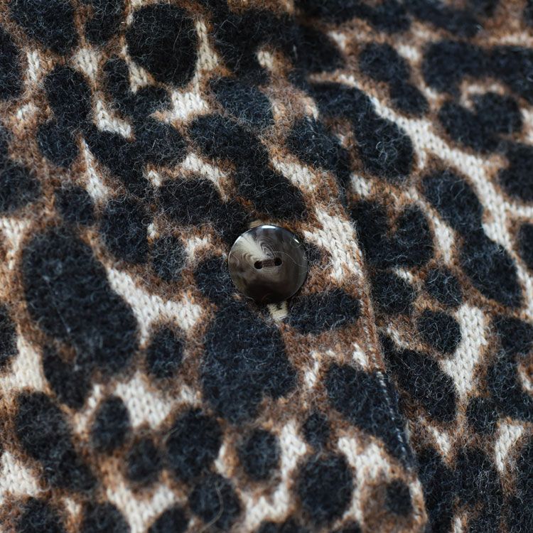 LEOPARD LONG RIB KNIT CARDIGAN レオパード ロングリブカーディガン