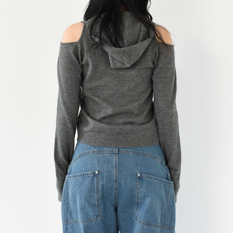slim hooded knit スリムフーデッドニット