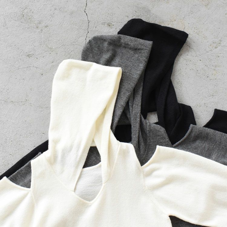 slim hooded knit スリムフーデッドニット