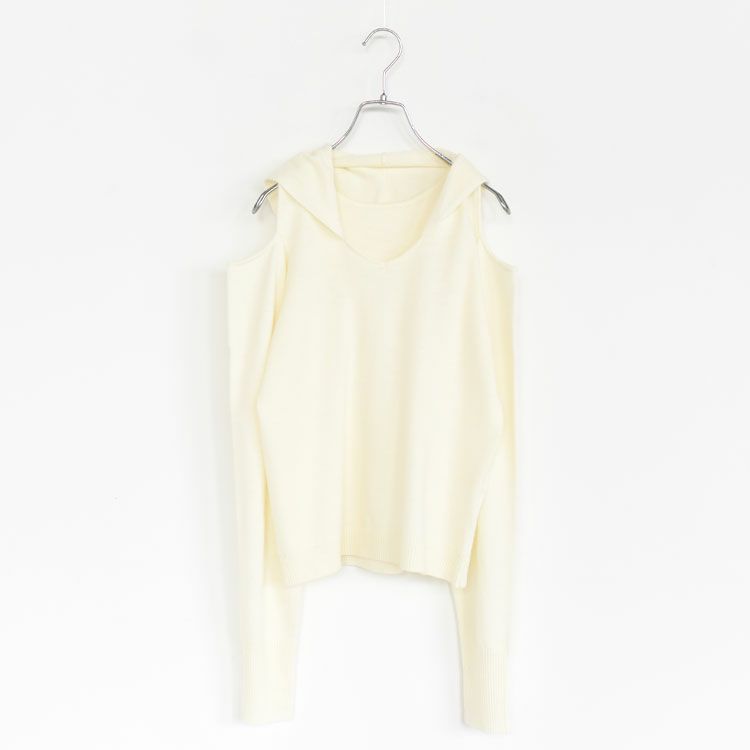 slim hooded knit スリムフーデッドニット