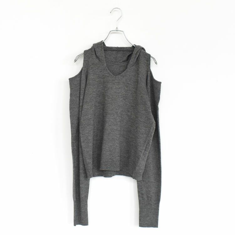 slim hooded knit スリムフーデッドニット
