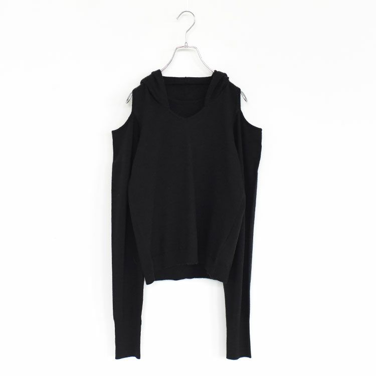 slim hooded knit スリムフーデッドニット