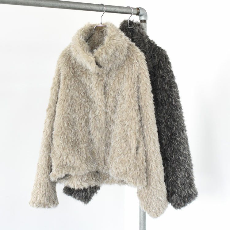 shaggy stand collar coat シャギースタンドカラーコート