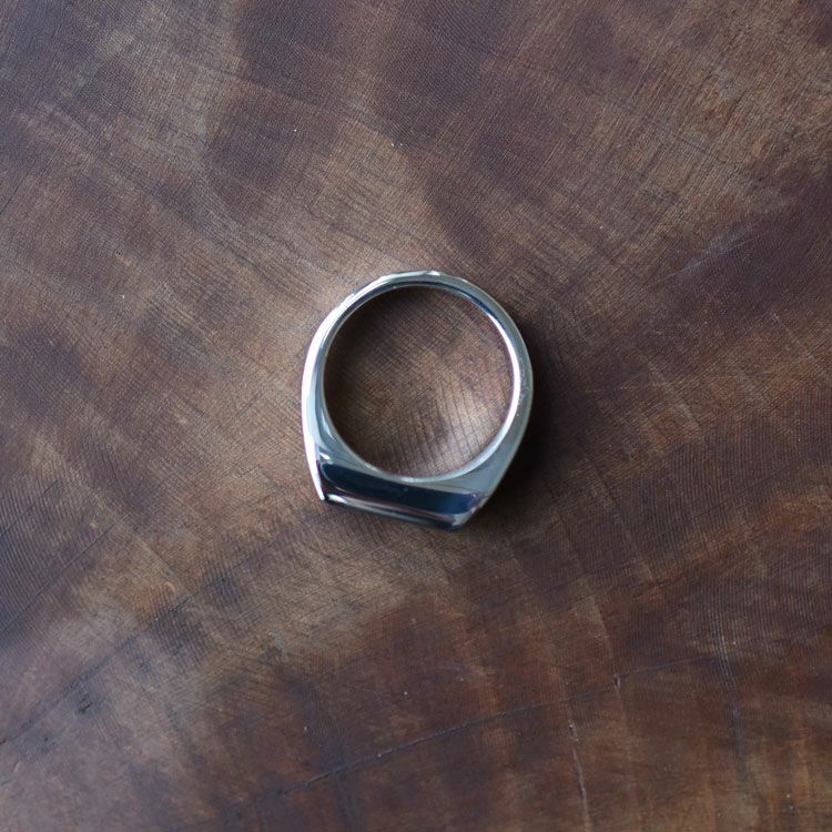 Signet with Black Flower Ring