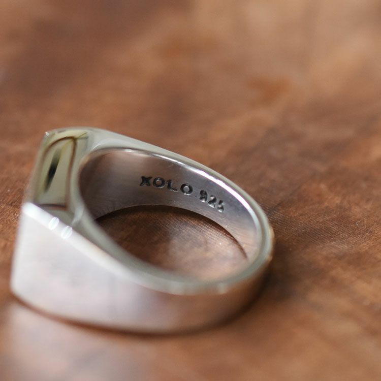 Signet with Black Flower Ring