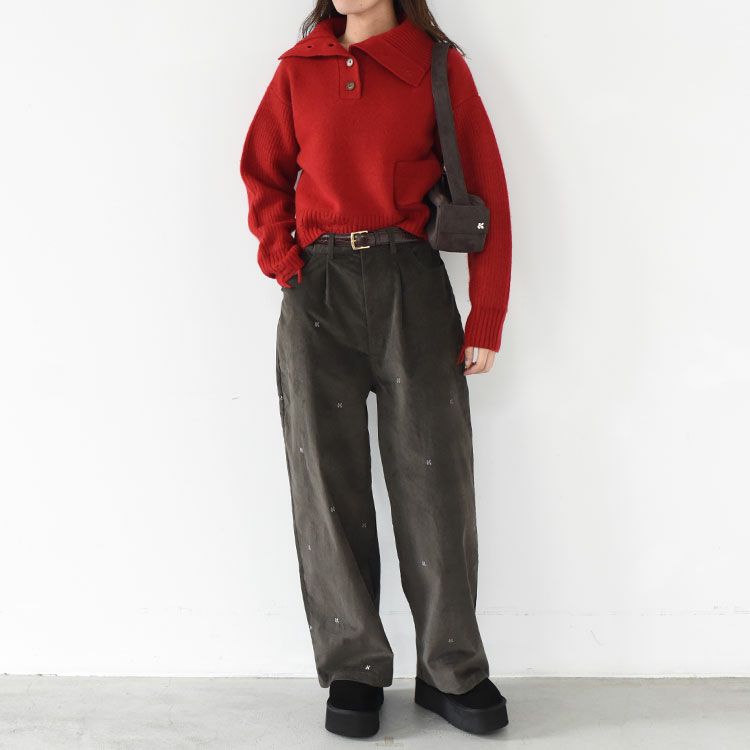 buttoned high-neck knit ボタンハイネックニット