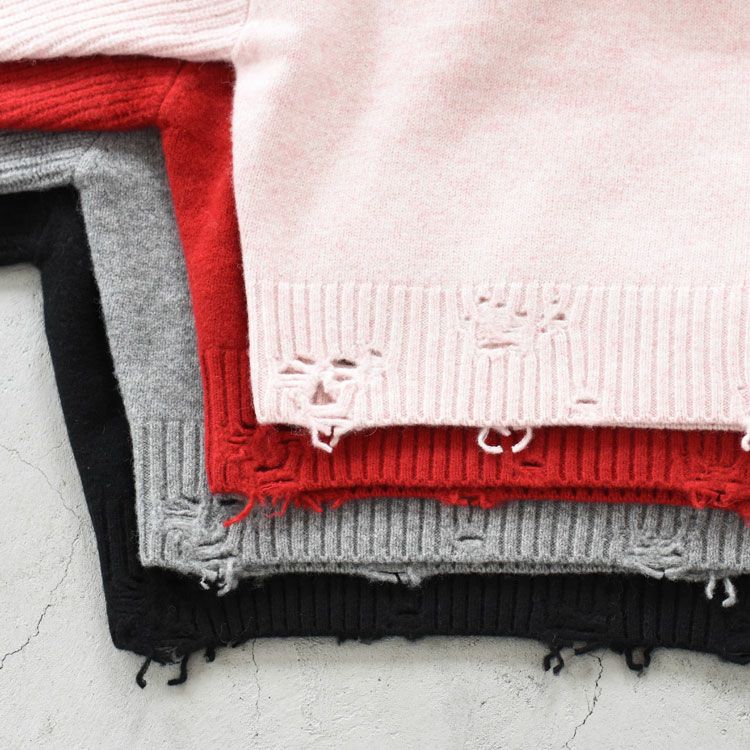 buttoned high-neck knit ボタンハイネックニット