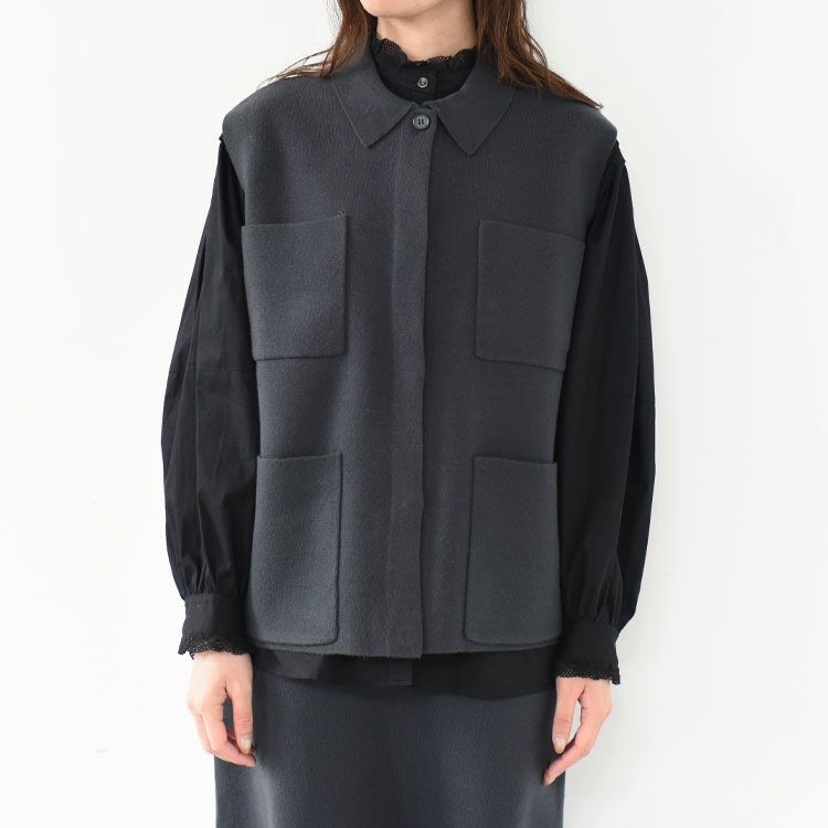 wide vest with collar ワイドベストウィズカラー