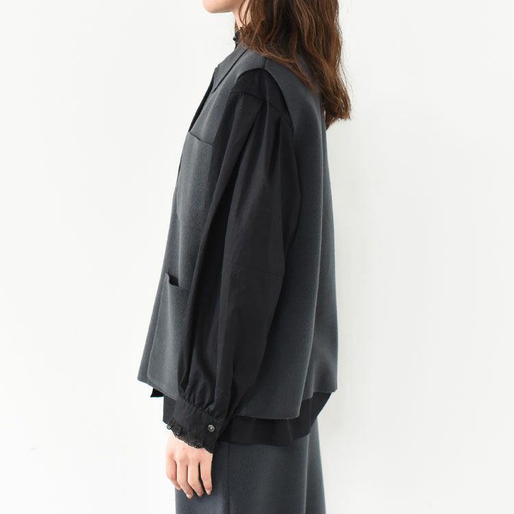 wide vest with collar ワイドベストウィズカラー