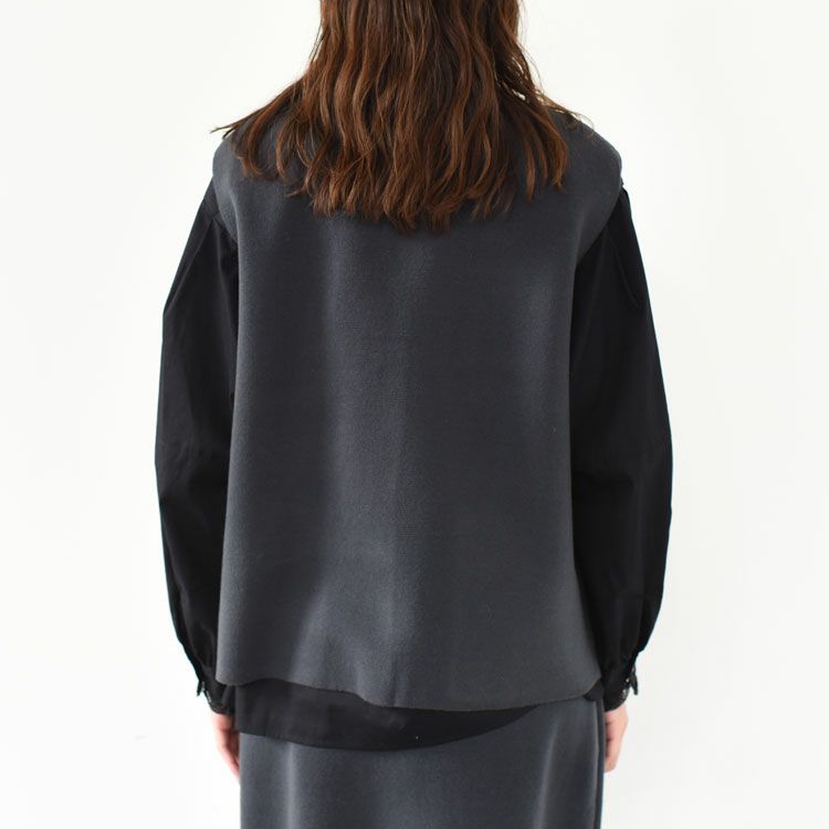wide vest with collar ワイドベストウィズカラー