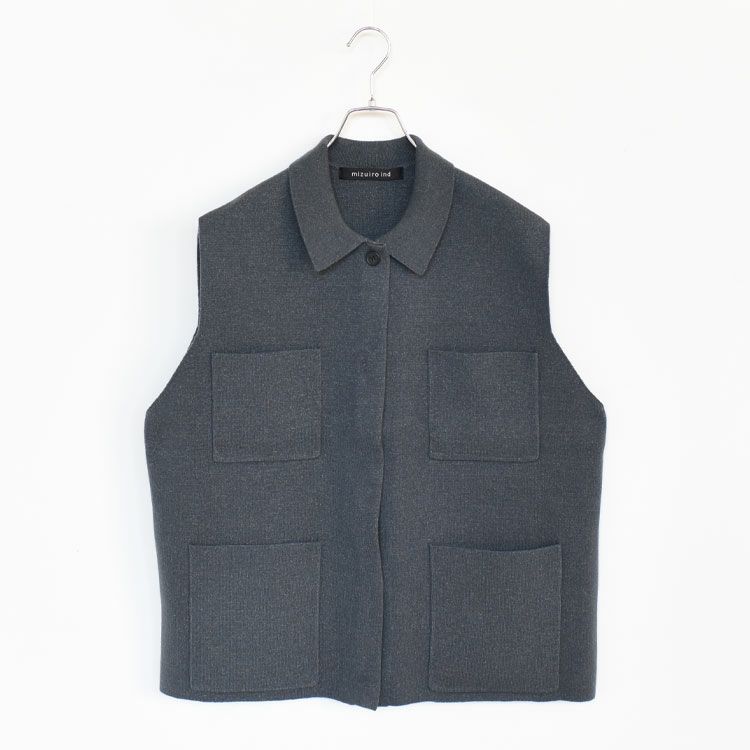 wide vest with collar ワイドベストウィズカラー