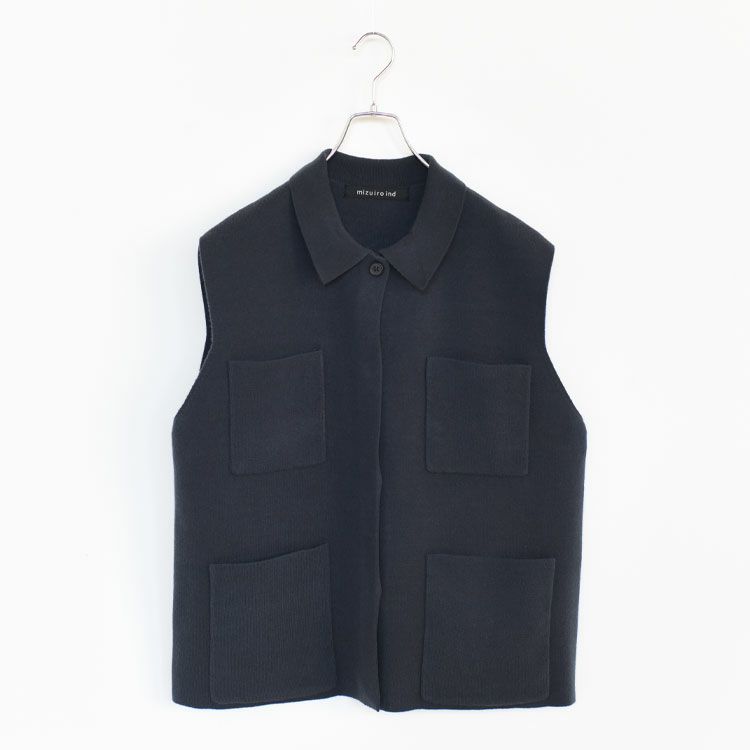 wide vest with collar ワイドベストウィズカラー